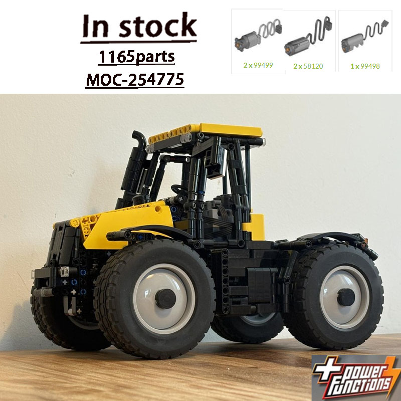 Urban Farming Building - MOC-254775 アーバンファーム農業用黄黒トラクタービルディングブロックモデル、1165ピース、大人の誕生日や新年のおもちゃギフト
